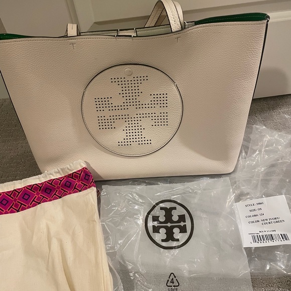 Tory Burch Perforated Logo Tote - Picture 9 of 9